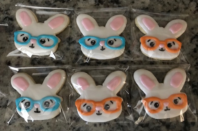 Cookies with a rabbit theme for easter.